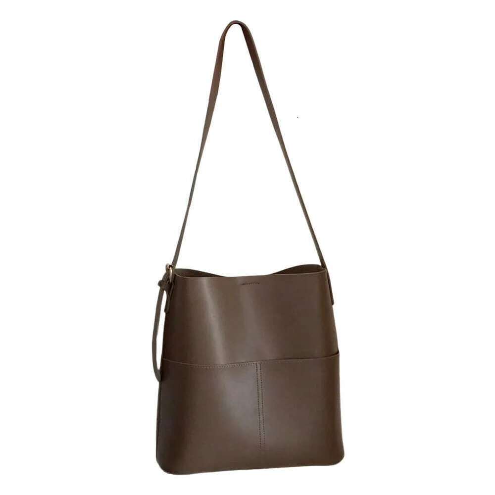 Women Leather Bucket Multi Pocket PU Crossbody Versatile Shoulder Tote Satchel Hobo Outdoor Travel Bag