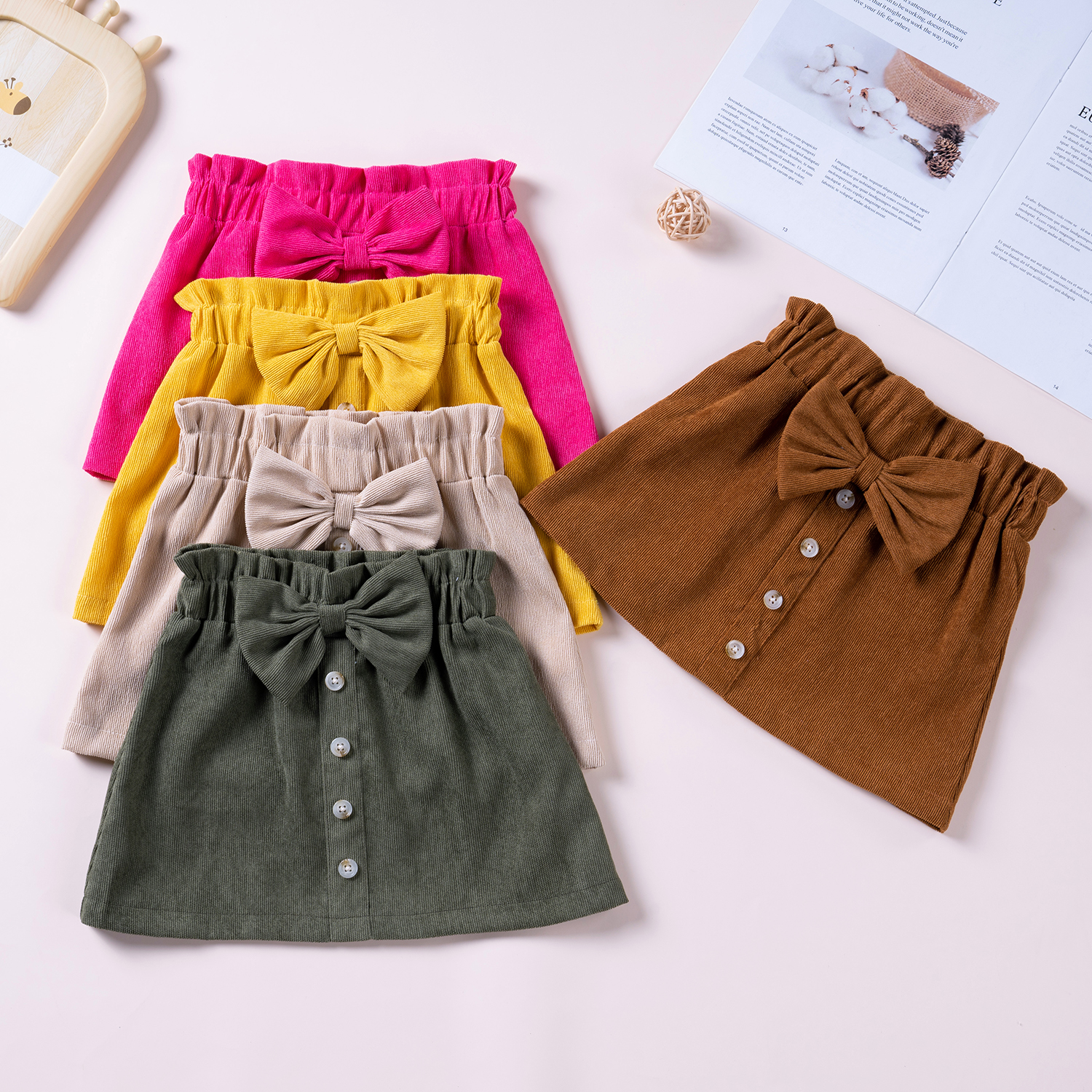 New summer baby girl bustier dress solid color bow single-breasted fashionable baby girl short skirt, baby clothes, daily wear and party wear GBL133