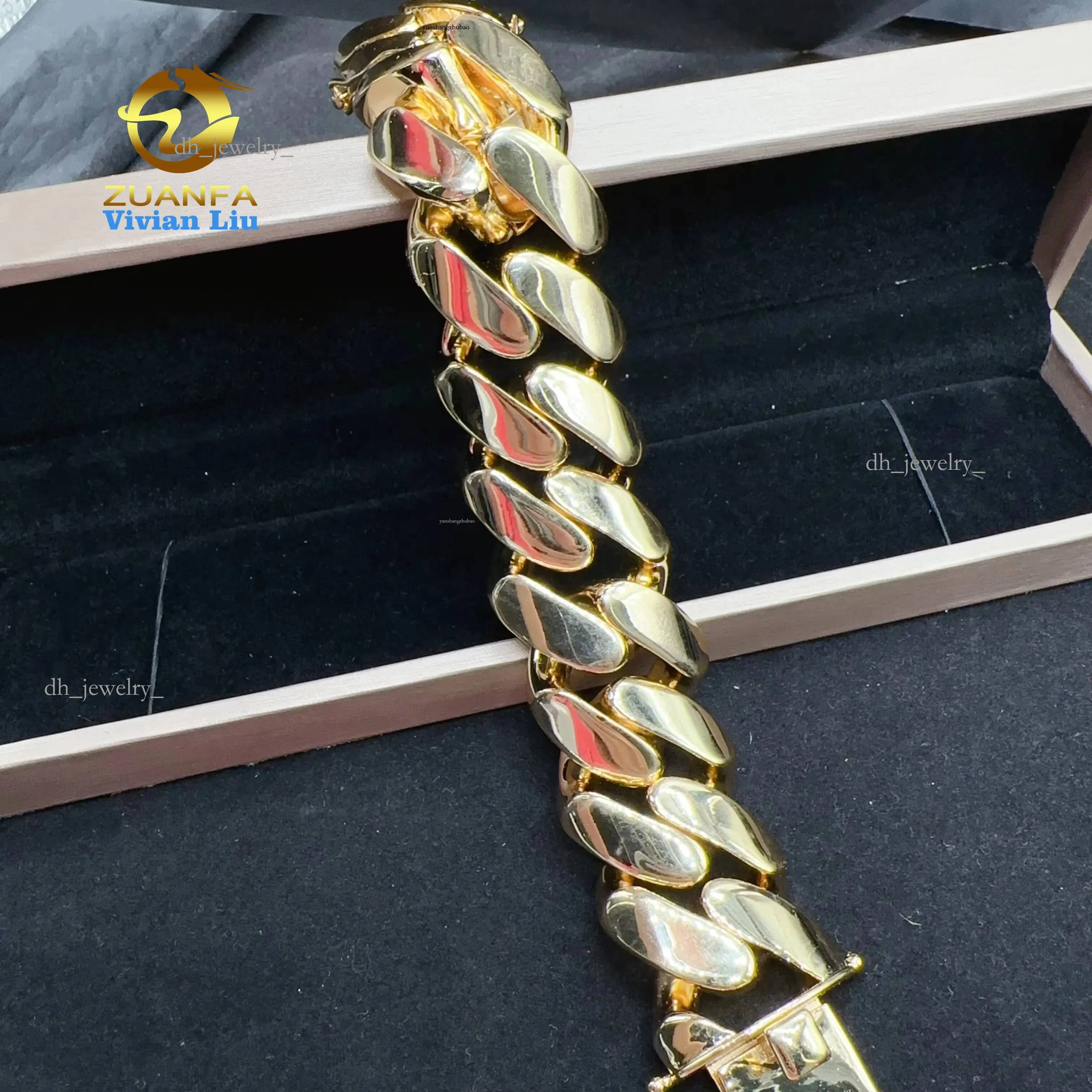 30MM Big Size Men Hip Hop Jewelry Brass Real Gold Plated k Chain Cuban Bracelet