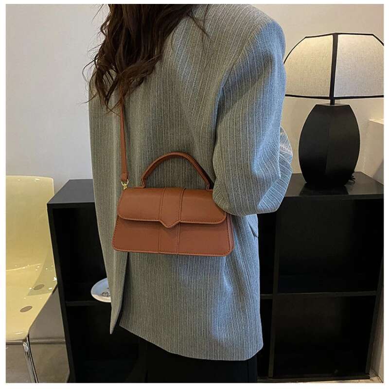 Pu Leather Shoulder For Women Handbag - Fashion Crossbody Bags Vintage Underarm Bag Square Satchel (Black)