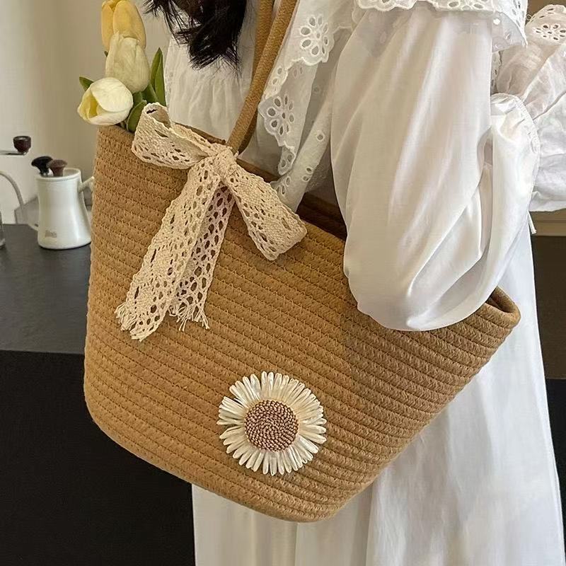 2025 new bag, large capacity hand woven bag, early spring new item, women's designer handbag, women's outdoor beach vacation bag