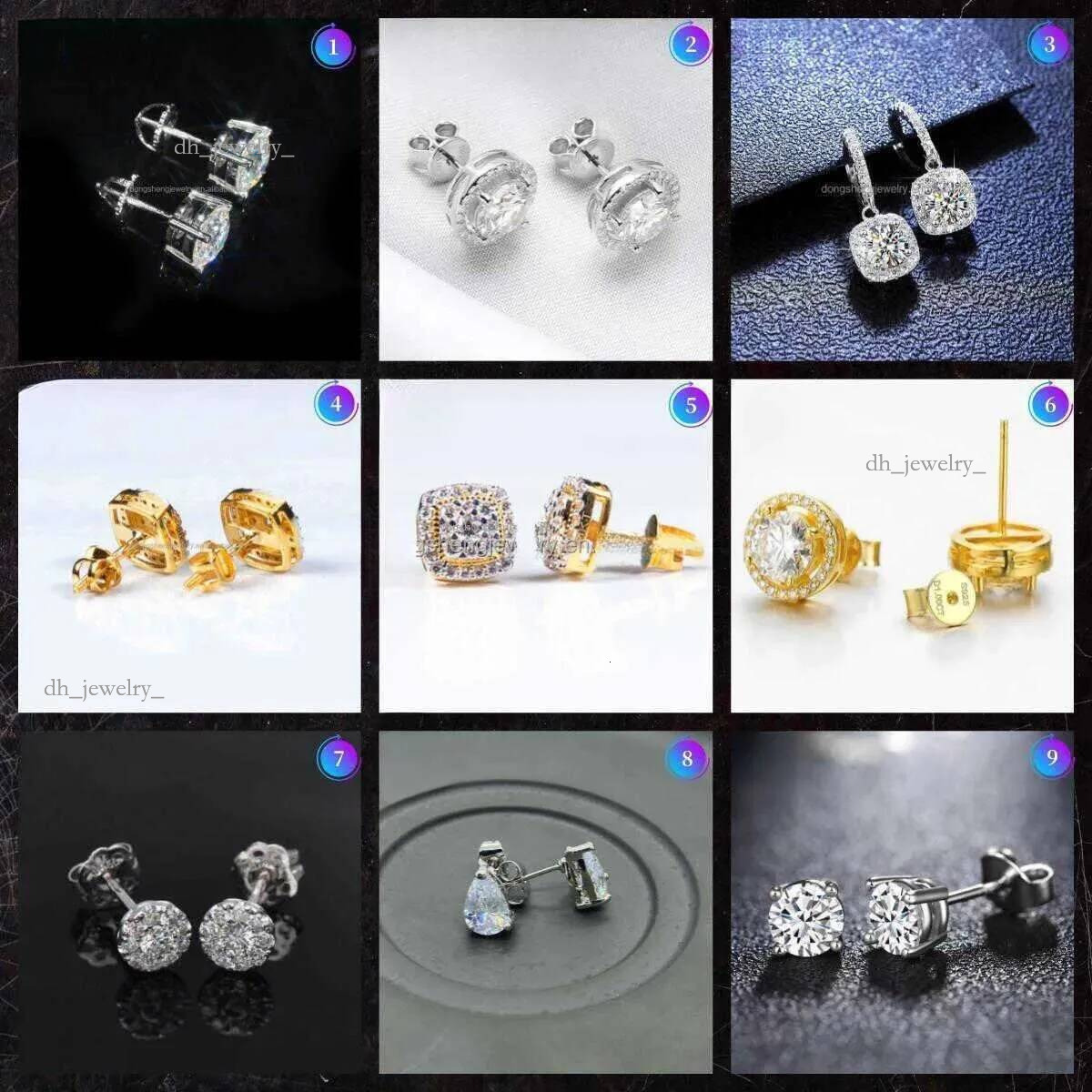 Custom Fashion Finey Jewelry Sterg Sier Earrings Ice Out Vvs Moissanite Dia Earring for Woman