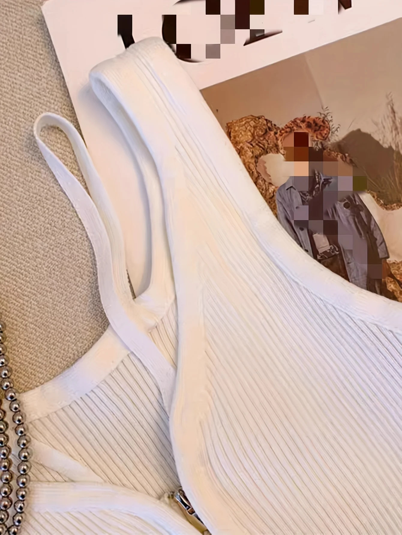Elegant White Ribbed Knit Zip Vest Front Open VNeck Camis Womens Spring Summer Fashion Staple Crop Top womens clothing 250513