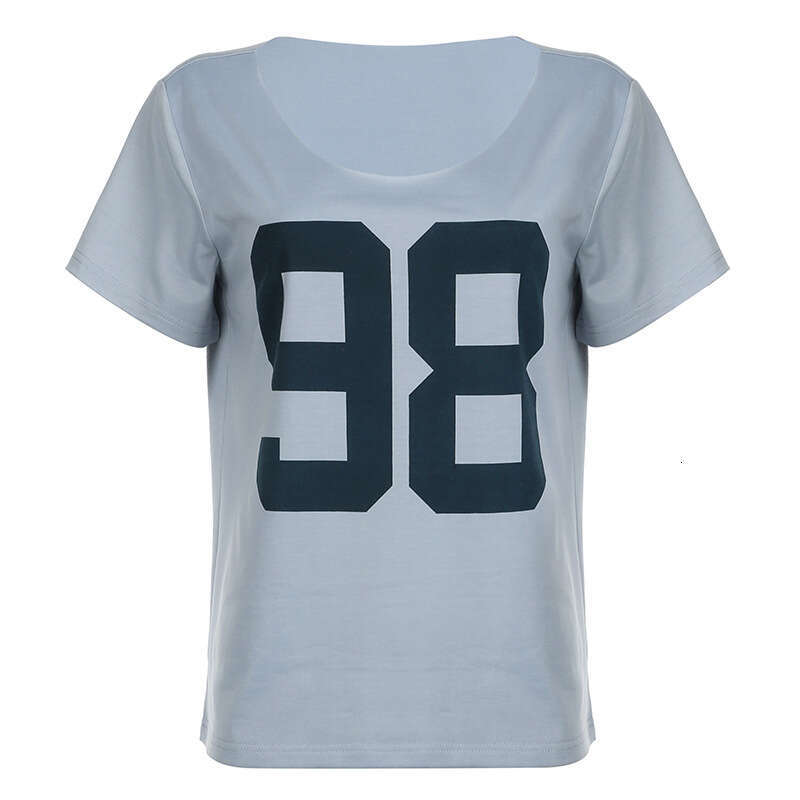 Fashion Street Women's Personalized Digital Printing Loose T-Shirt Round Neck Pullover Comfortable Casual Short Sleeved Top B5