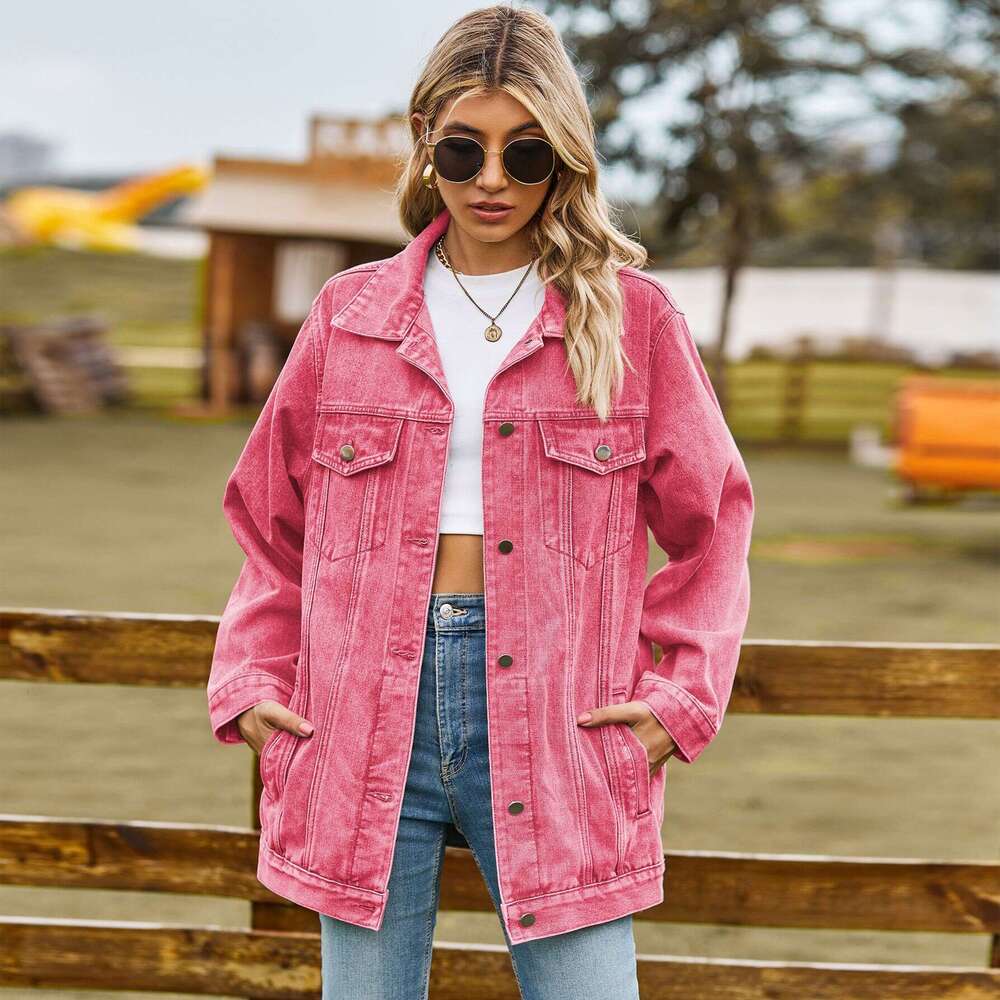 European and American versatile retro classic loose denim jacket top, women's 2025 new casual fashion trend clothing