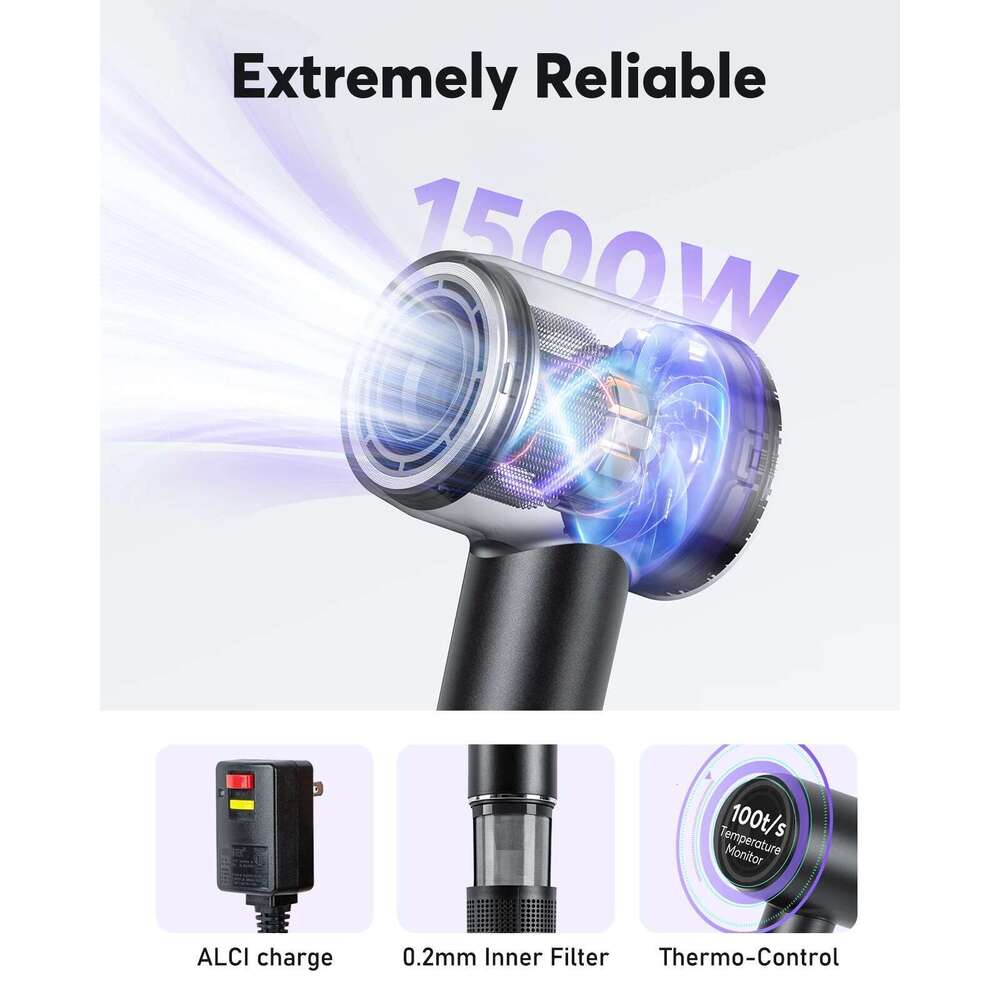 High Hair Dryer 200 Million Negative Ions 110,000 Rpm Professional Care Wind Speed 36M/S 1500W Quick Dry For Home Hotel