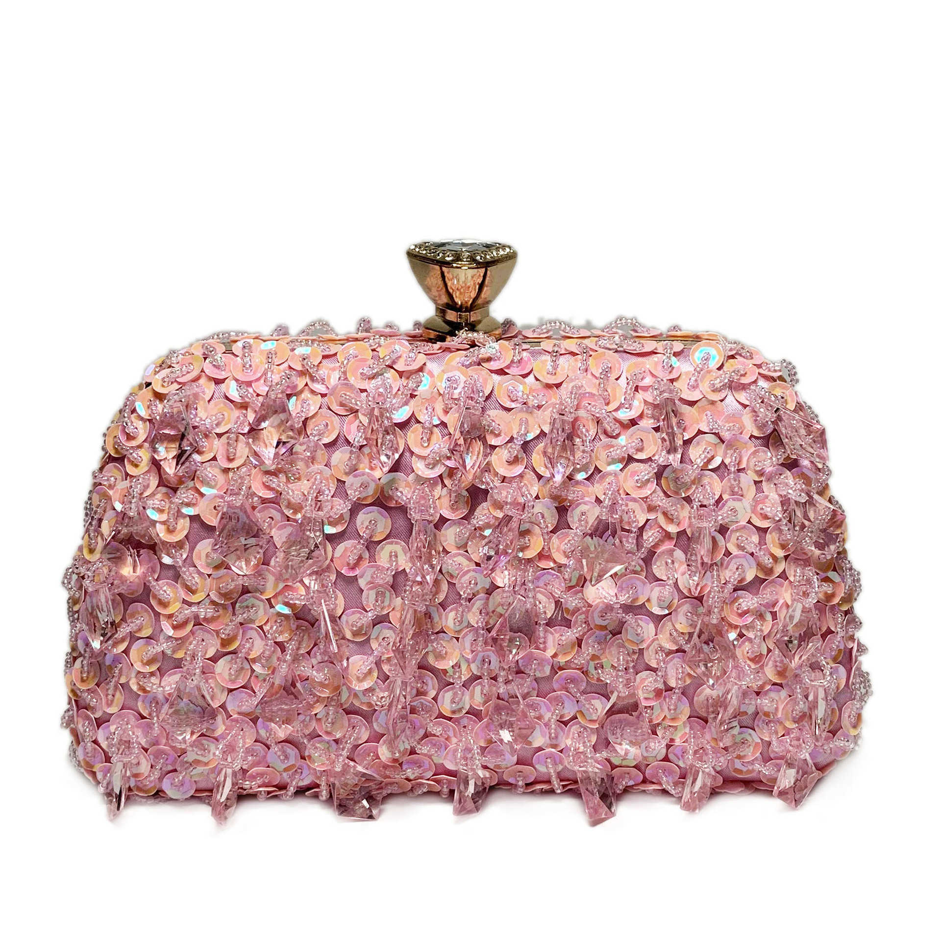 Double sided sequined acrylic nail bead tassel party bridesmaid dress, one shoulder handbag