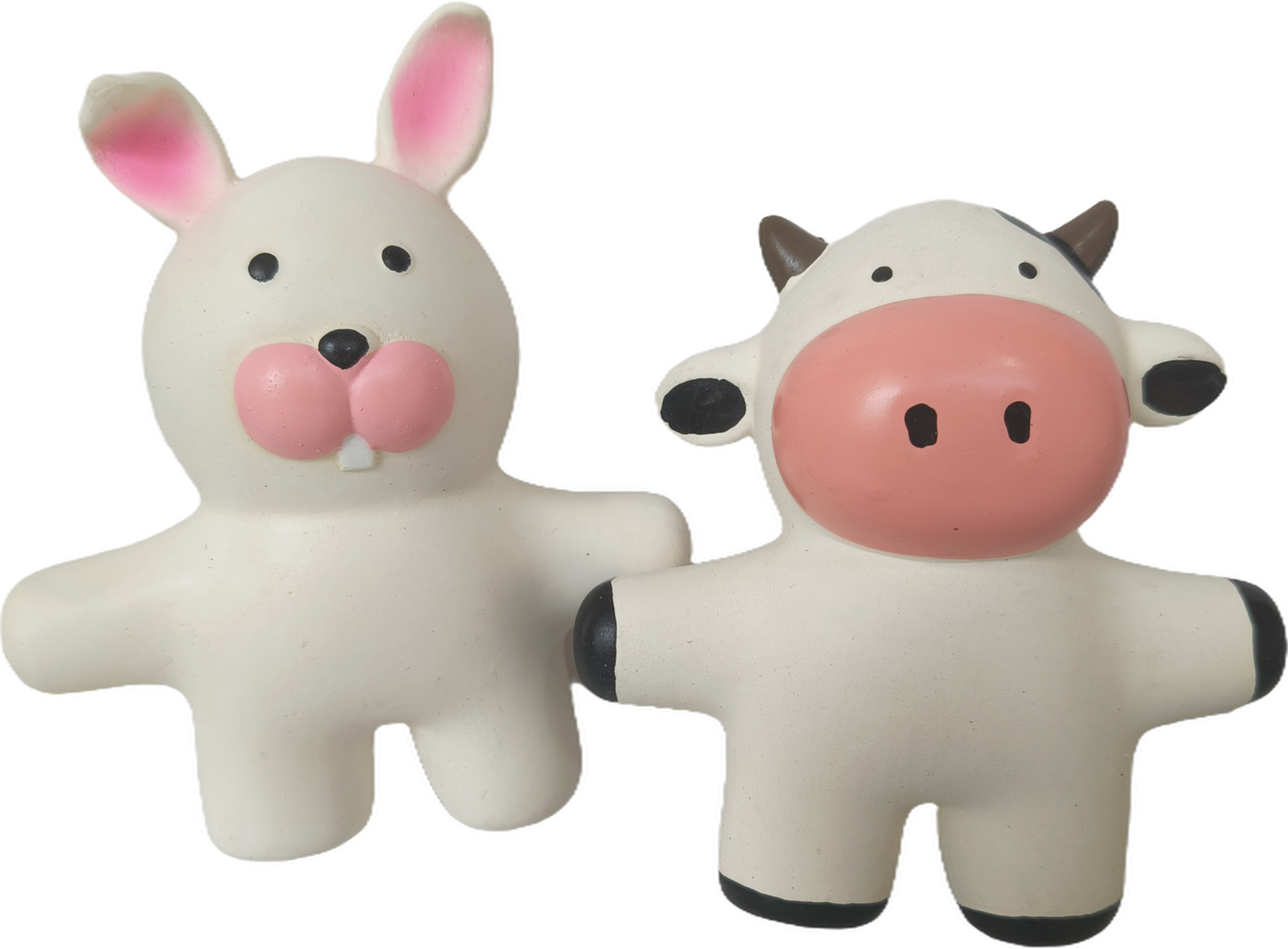 Squeaky Latex Teething Dog Toy Screaming Rubber Chewy Rabbit Hippo Deer Cow Shaped Puppy Pet Toy 4pcs/Pack with distinct toys