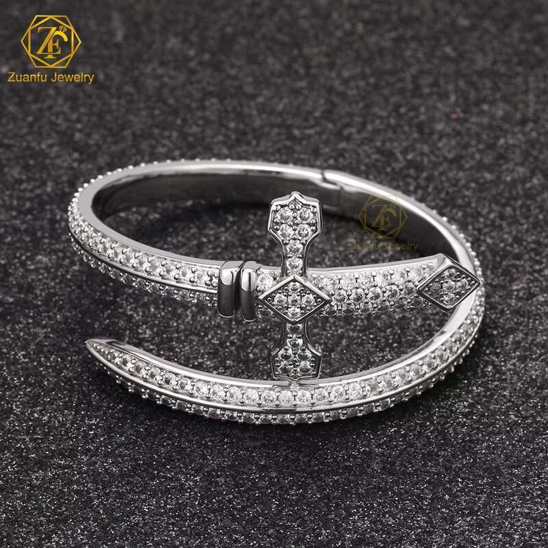 Luxury 925 Silver Hip Hop Bracelet for Men Women 6MM-12MM Iced out D VVS Moissanite Diamond Bangle Necklaces Product Category