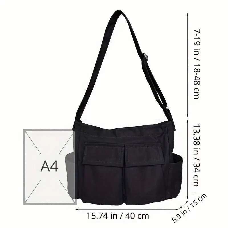 One Shoulder Bag Women Vintage Canvas Teenager Shoulder Tote Messenger Bags Ladies Casual Handbag Crossbody Purse KQ