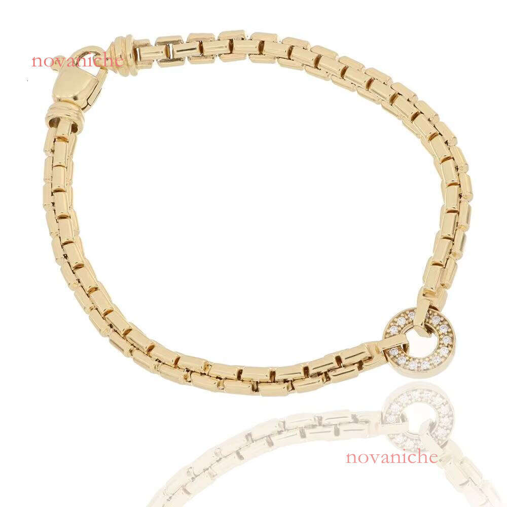 Made in Italy Gold Bracelet Womens Jewelry Circle Pendant Box Chain Lobster Clasp Minimalist Design Handcrafted