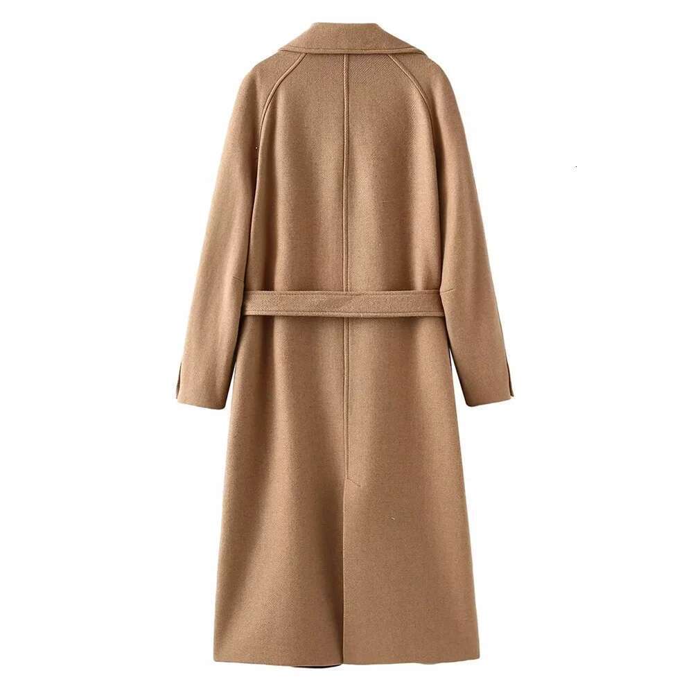 PB&ZA autumn and winter new women's clothing fashion trend temperament hundred combinations belt woolen coat