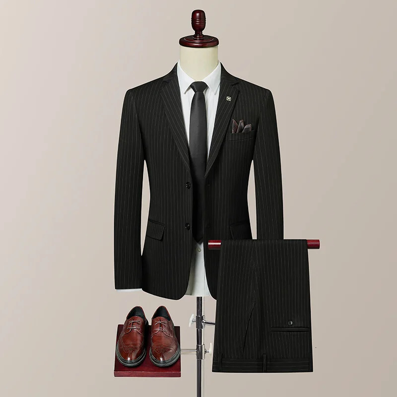 2025 Stripe Set SetMens British Style Wedding Handle Two Piece 250506