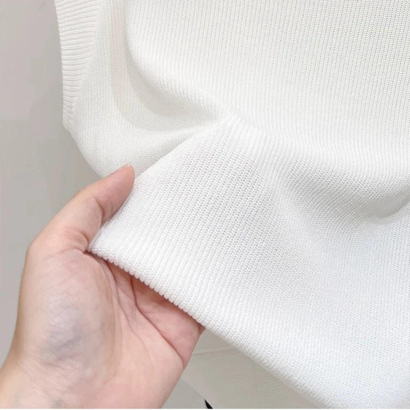 Korea Knitted Vests Women Top Solid Tank Blusas Mujer De Moda Summer Fashion Female Sleeveless Casual Thin Tops 250513