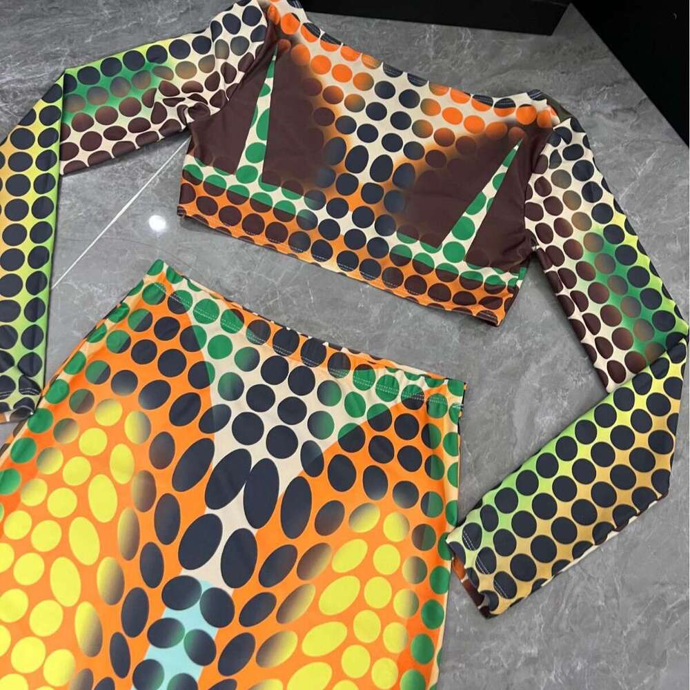 Polka dot bikini dress high waisted long sleeved fashion sexy