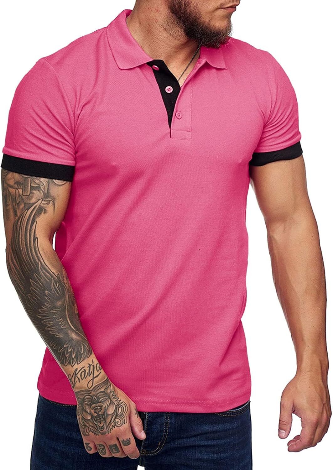 Mens Polo shirt Men's Short Sleeve Casual Slim Fit Polo Shirts Basic Designed Classic Cut Cotton Shirts Polos shirts tshirt Casual tops summer cl