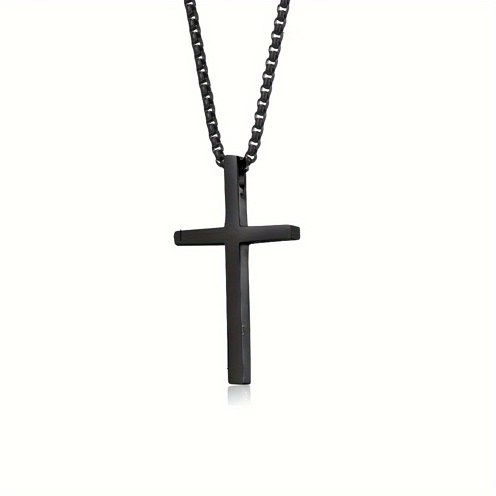 Modern Unisex Cross Design TiSteel Necklace for Everyday Wear - Corrosion-Free