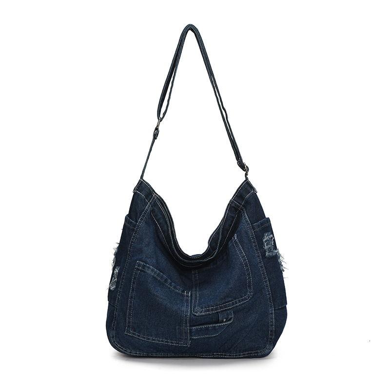 Casual denim tote women's 2025 summer new trend large capacity fashionable casual underarm bag