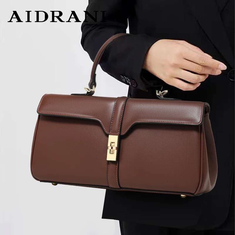 Aidrani Genuine leather women's handbag rectangular 100% cowhide crossbody bag with large capacity