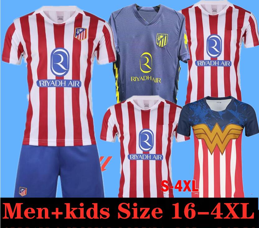 3XL 4XL 25 26 Atletico Madrids Home soccer jerseys GRIEZMANN 2025 J.ALVAREZ M.LLORENTE KOKE SAUL Correa LEMAR football shirt men kids kit sets uniforms 111