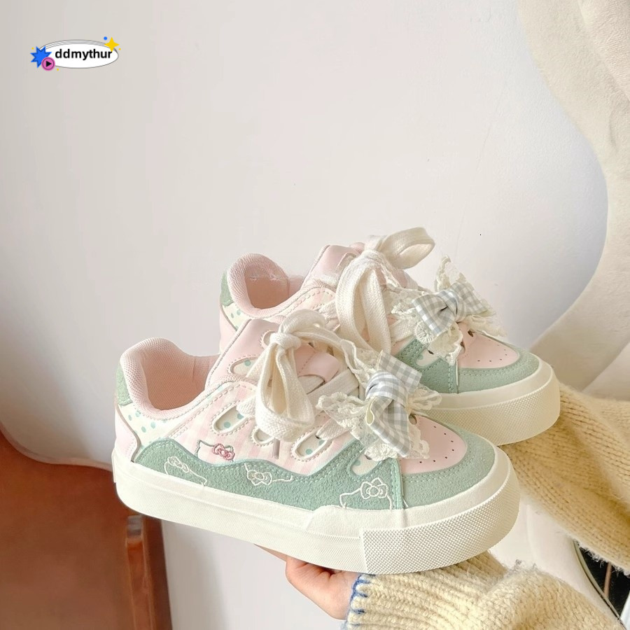 2025 Fashion Dopamine Bread Splicing Middle High School Students Sports and Leisure Female Board Shoes ddmythur