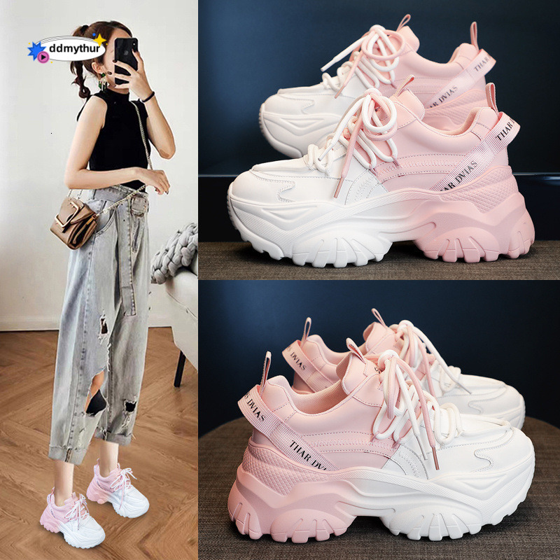 Dad 2025 Spring and Autumn New Summer Thick Bottom Versatile Casual Sports White Mesh Breathable Women's Shoes ddmythur
