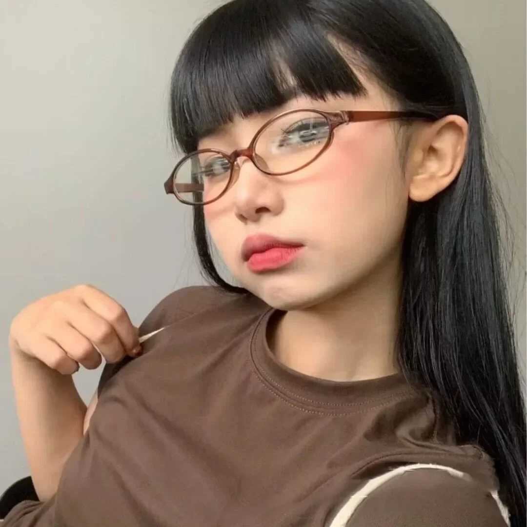 2025 Trendy Y2K Retro Oval Square Blue Green Small Frame Glasses Frame Women Anti Blue Light Glasses Vintage Eyeglasses Goggles W250513