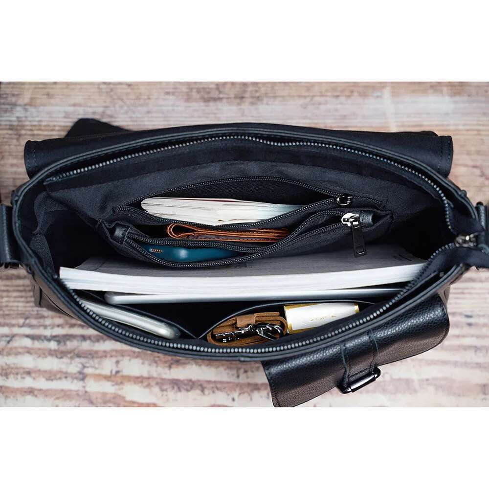 Casual Men Crossbody Genuine Fashion Shoulder Bag High Quality Leather Original Messenger For 10.5 Inch iPad NUPUGOO