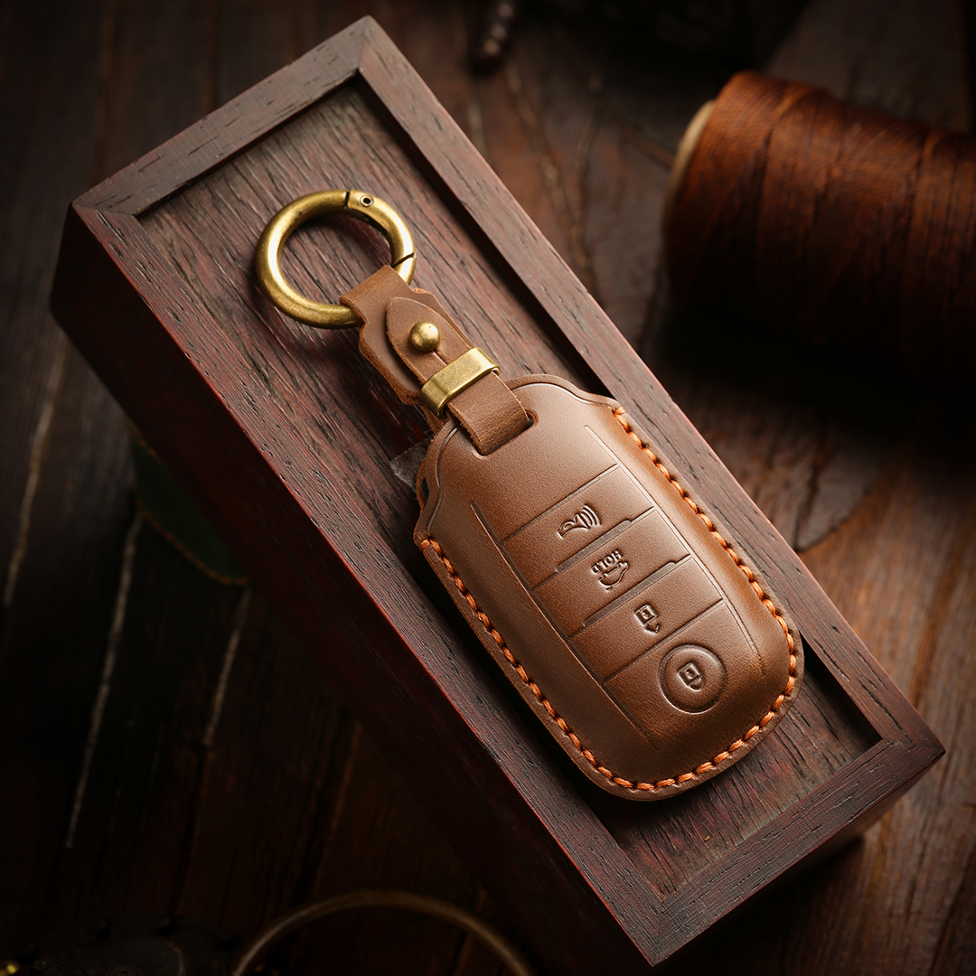 Handmade Key Cover Genuine LeatherMaterial Suitable for KiaK3/K4/KX3/K5/KX57 (Used for: Kia)