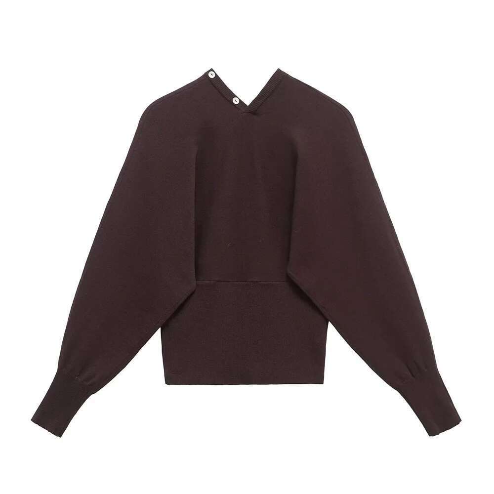 RARF Winter New Product Women's Fashion Casual Simple Slim fit V-neck Long sleeved Knitted Jacket