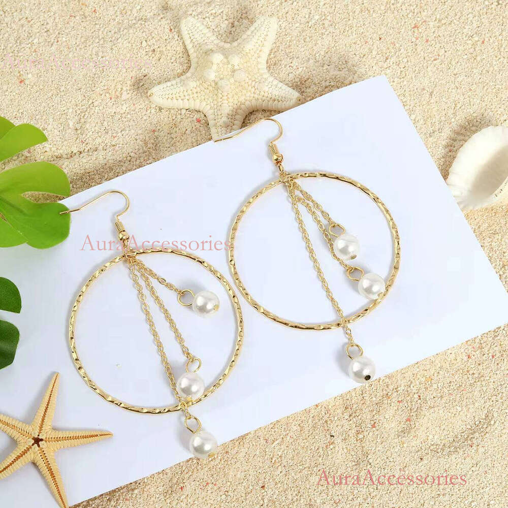 Fashion Style Hawaiian Pearl Earring Hoop Earrings