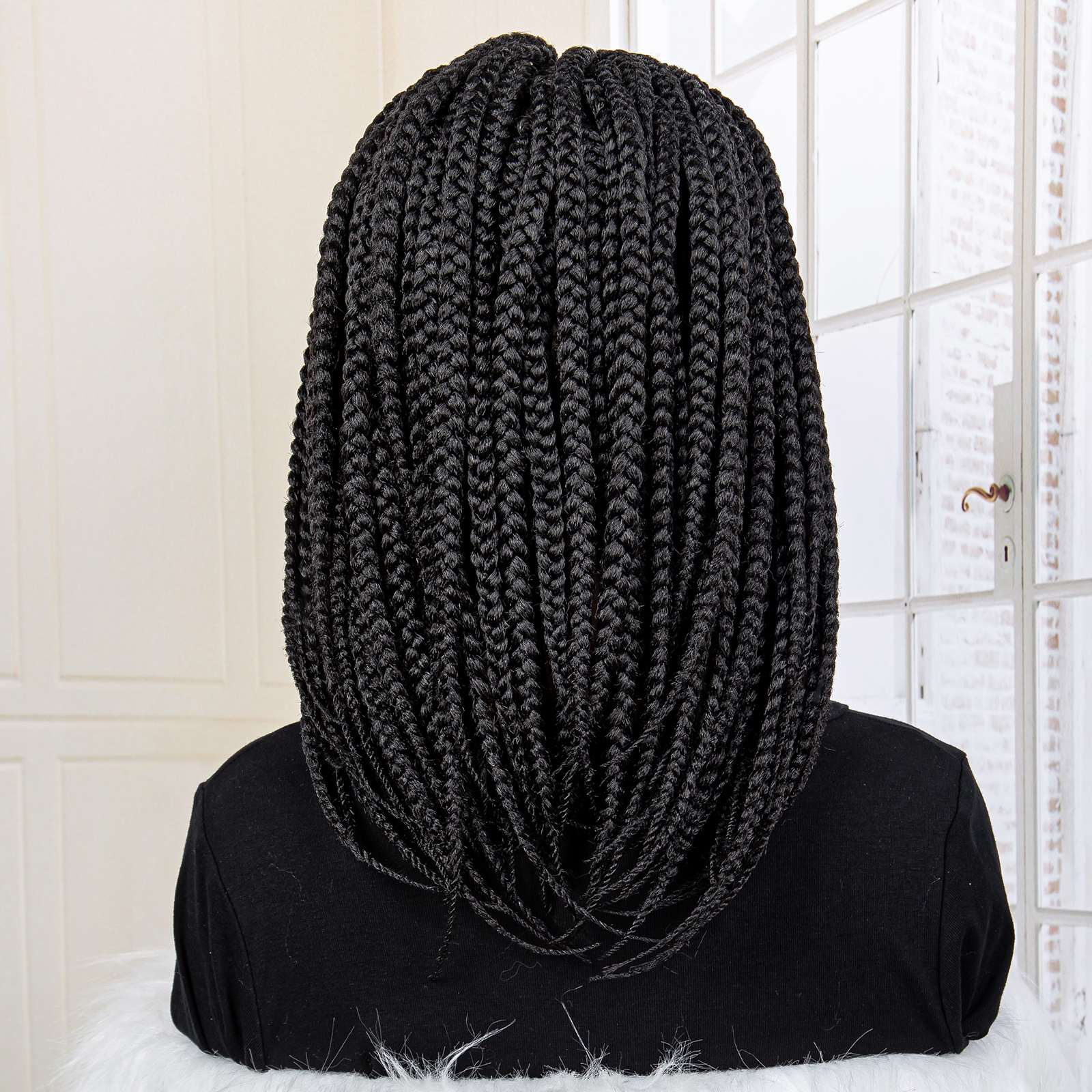 14 Inch Knotless Box Twist Braided Wigs Full Lace Braided Lace Wig for Women Natural Lace Front Braided Wigs with Baby Hair