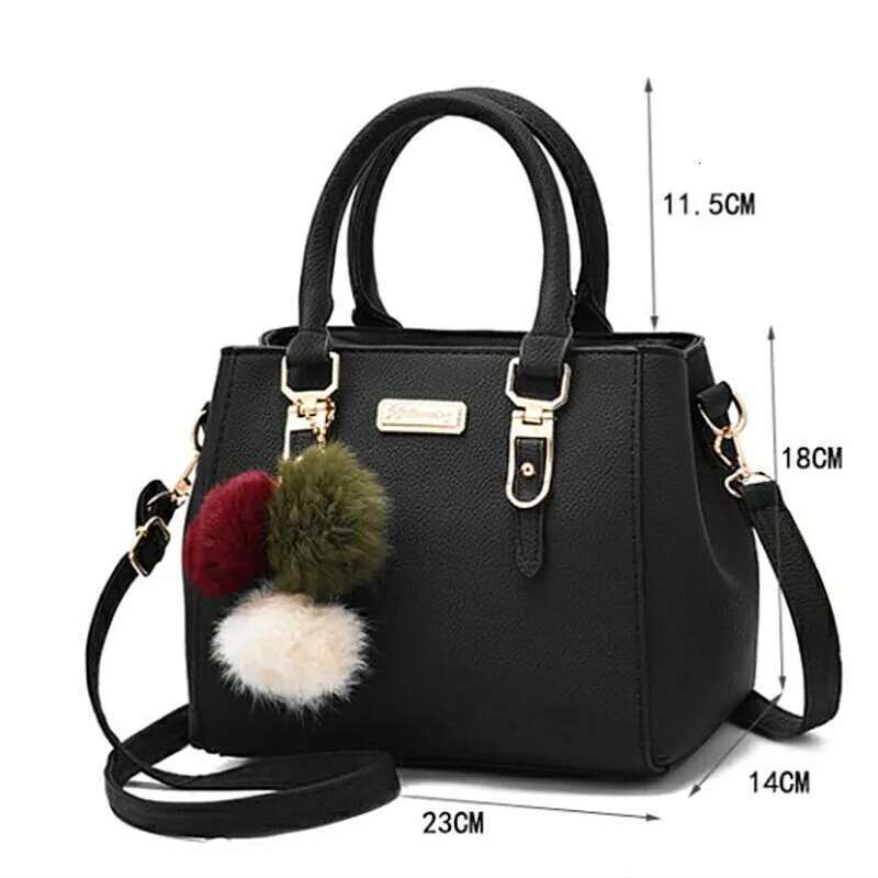 One Shoulder Bag PU Leather Ladies Handbags Women Vintage Purse Plush Tassel Messenger Bags Tote Boston Shoulder Crossbody Bag KQ