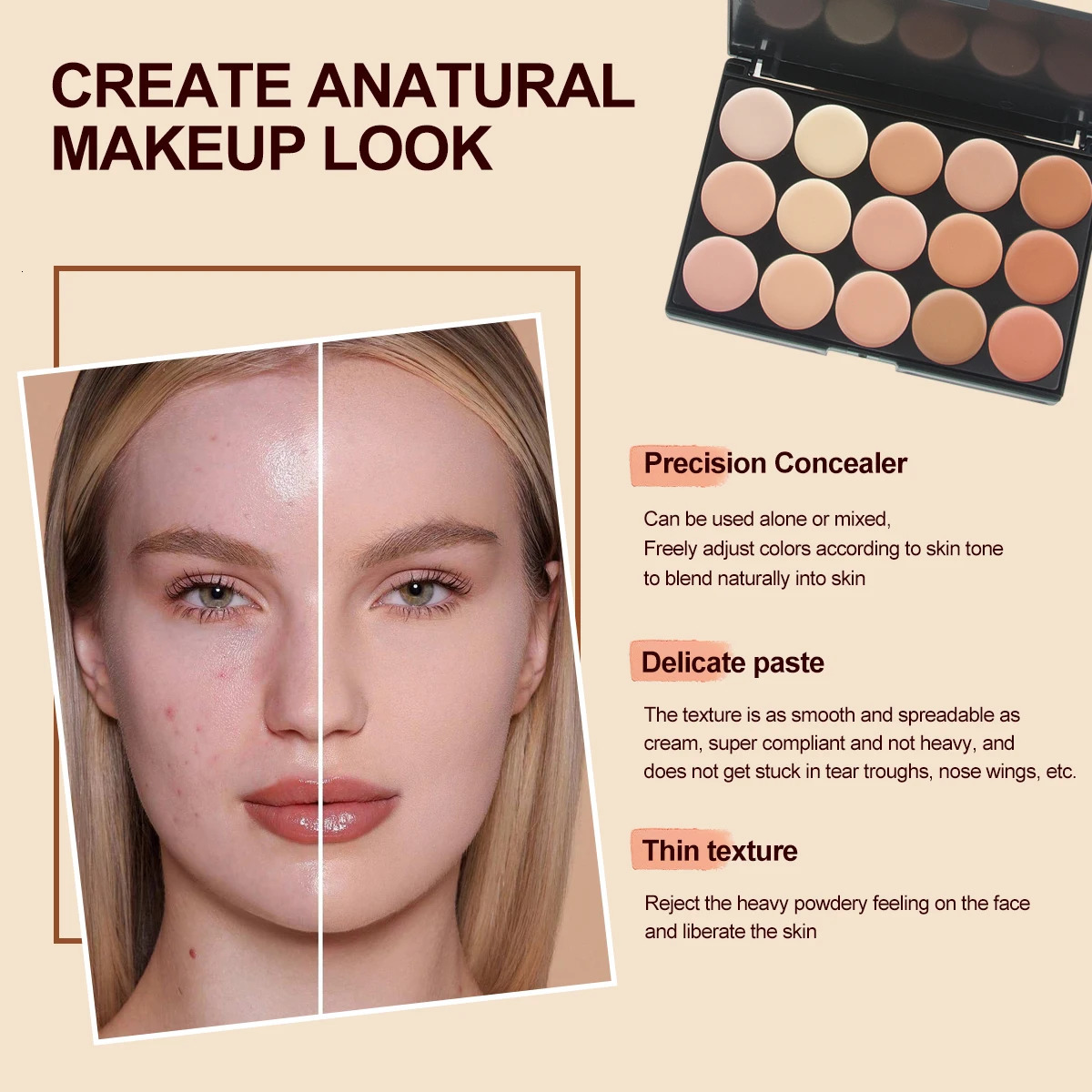 15 Colors Face Concealer Camouflage Cream Contour Palette Maquillaje Profesional Foundation Paleta Concealer 250512