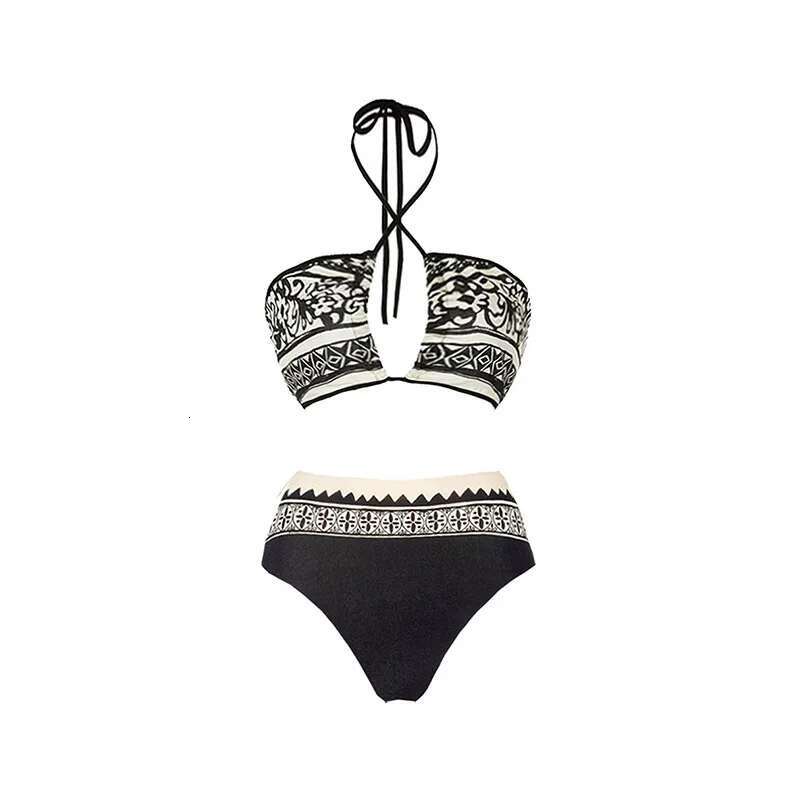 2024 New 3 Pieces Matching Sets Halter Neck Bikini Sets+Sarong Beachwear Swimwear High Waist Biquinis Cover Ups Bathing Suit