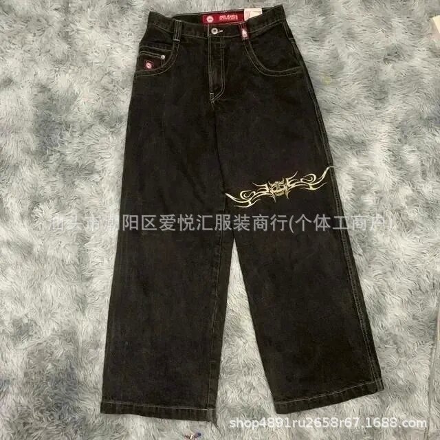 Vintage Full Rhinestone Sequin Jeans Y2K Clothes Men Women Harajuku Hip Hop Sequined Vintage Jeans Low Waist Wide Leg Trousers 250409