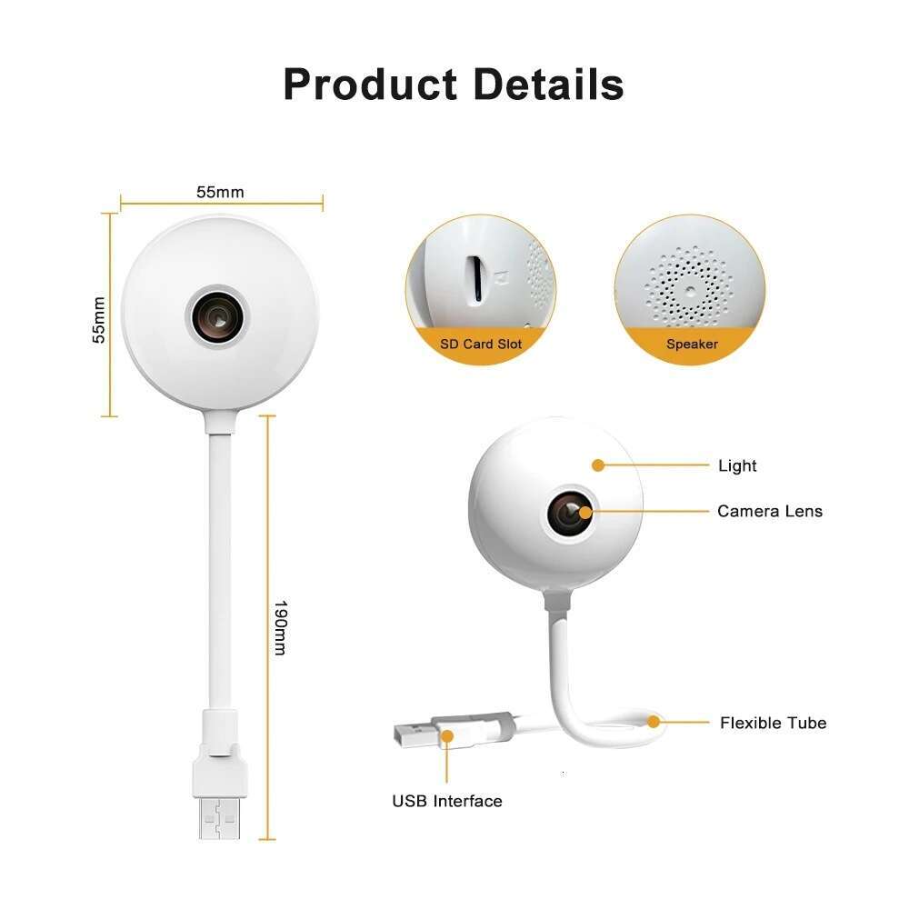 3MP Graffiti USB Light Bulb Indoor Mini WiFi Camera Smart Home Plug and Play Baby Monitoring