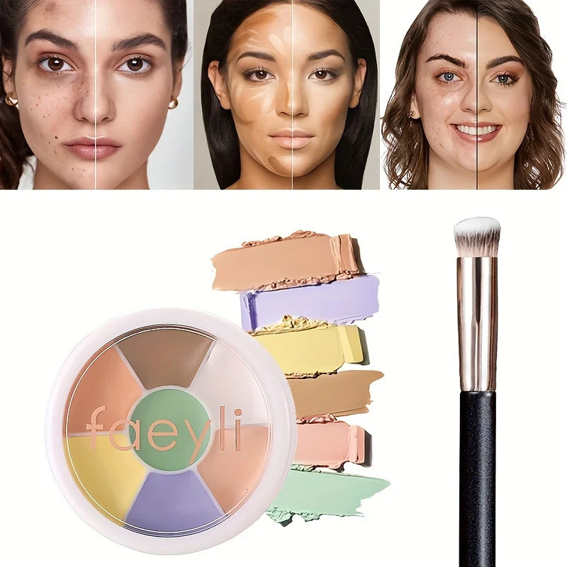 Multifunction Concealer Palette Matte Contour Concealer With Brush Covering For Dark Circles Concealer Cream Makeup Cosmetics 250512