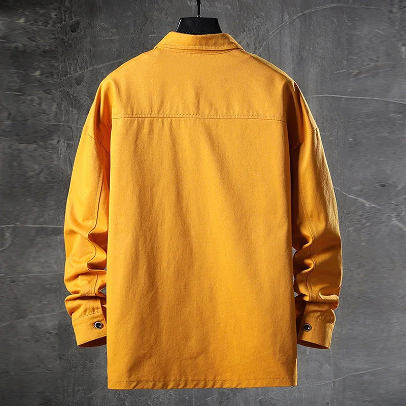 2024 autumn freight shirt mens casual multi pocket street clothing long sleeved Korean fashion cotton 250506Z