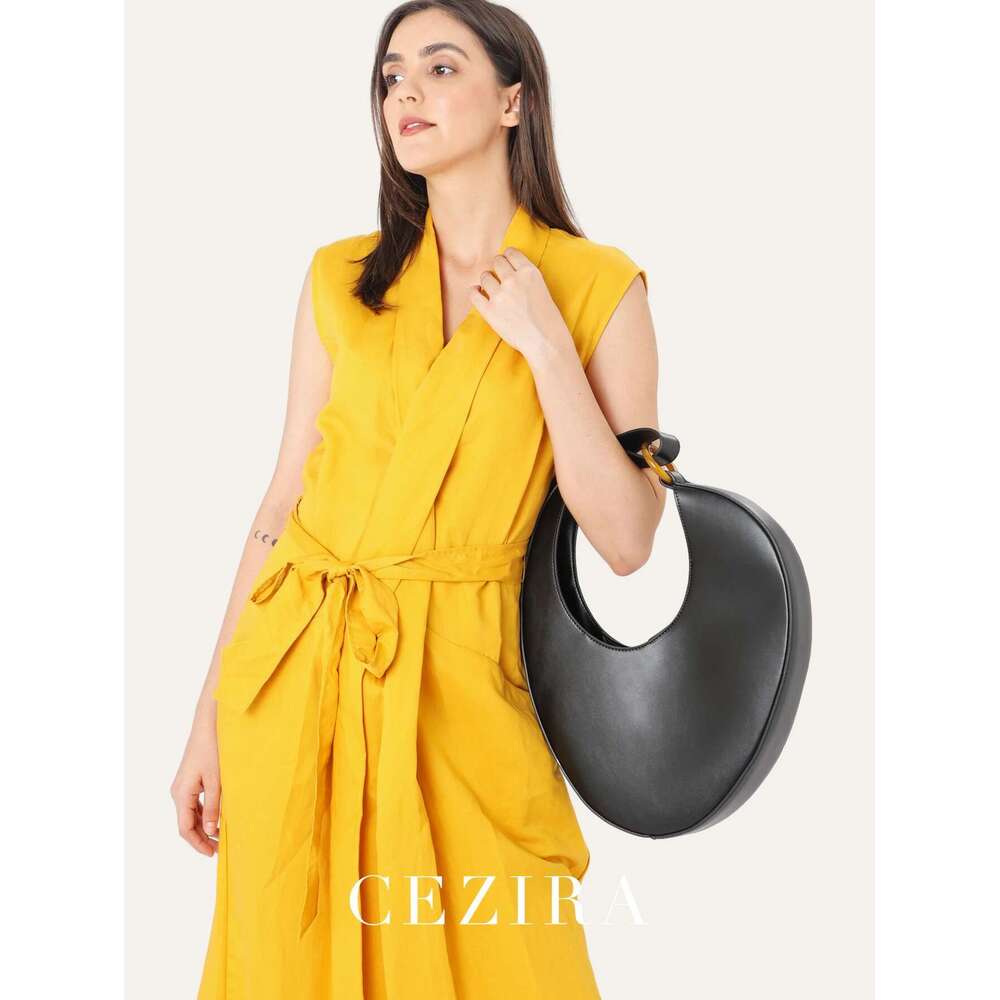 CR Niche Women Handbag Top-Handle Single Strap Shoulder Hobo Bag Irregular Shape Fashion Chic Underarm Purse