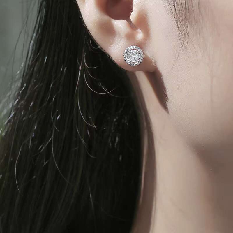 De 0.5ct 1ct D Color Iced Out Diamond Cluster Men Hip Hop 925 Sterling Silver Women VVS Moissanite Stud Earrings