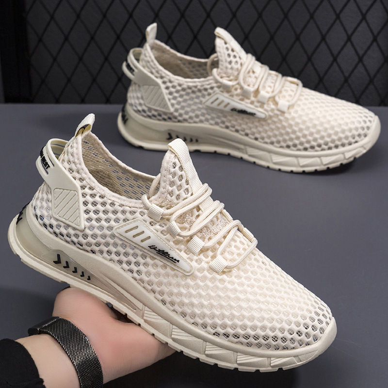 Men S Breathable Thin Version New Hollow Mesh Sports And Leisure Summer Trendy Casual Shoes Shoes Ddmysaturn