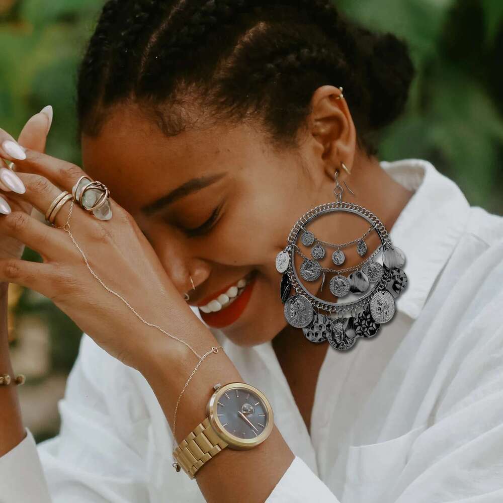 Vintage Tribal Coins Big Hoop Banjara Belly Dance Gypsy Earrings Pendant For Women Brincos Jewelry Bijoux Oorbellen Aretes