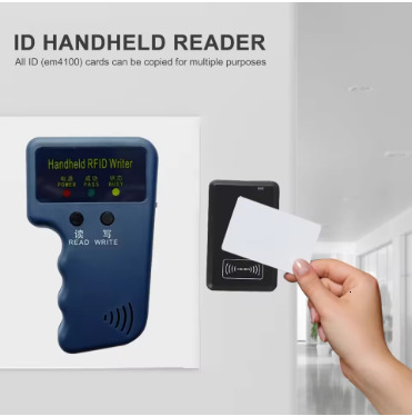 Handheld 125khz RFID Duplicator Key Copier Reader Writer ID Card Cloner Programmer Writable Key Cards Keyfobs Keychain