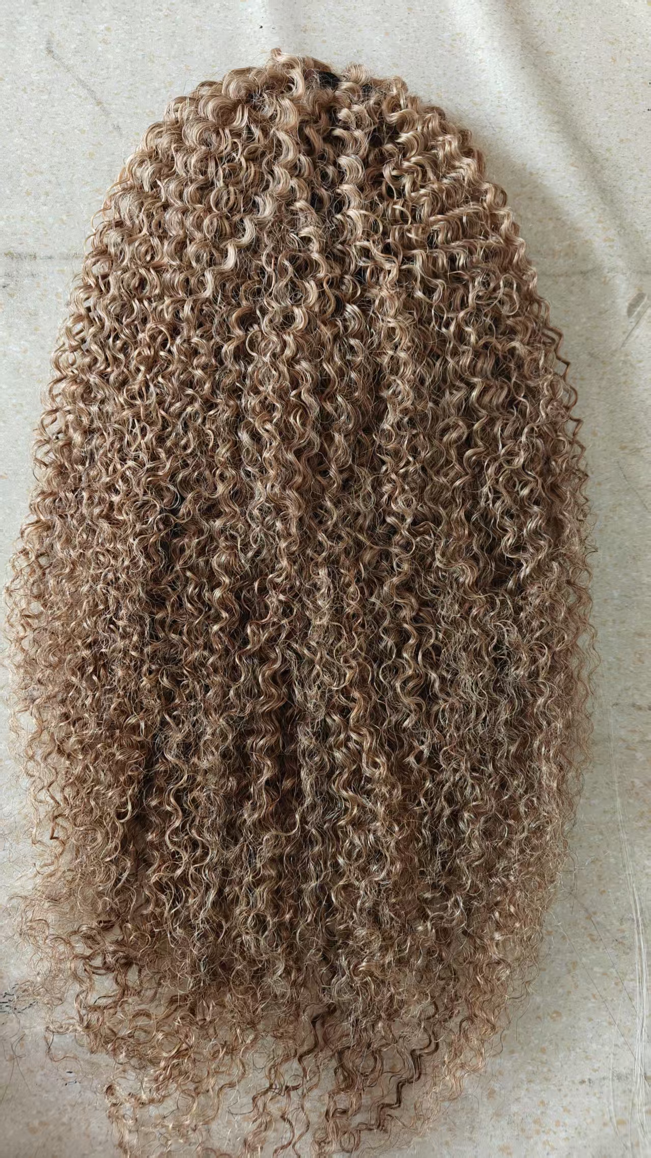 Blond Kinky curly Ponytail Human Hair Real Natural Hair Extensions Remy Hair Horsetail Clip On braids Ponytail Extensions hair piece Blonde hairpiece 
