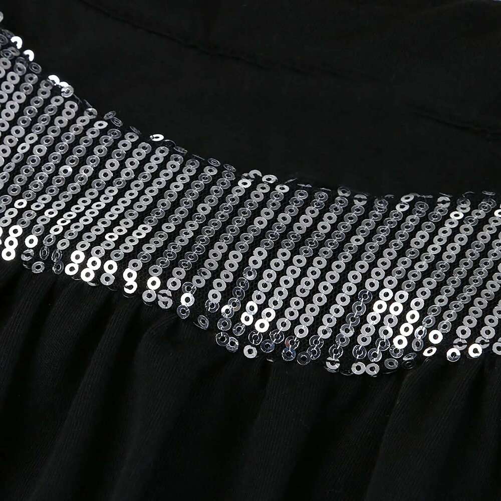 Rimiut Plus Size Women Sleeveless Ankle Length Dresses halterneck sequins Fashion Casual Party Fat MM 5XL Over size Dress