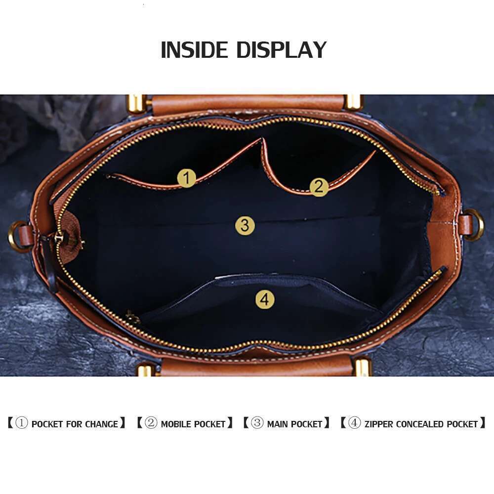Designer Bag 2025 Genuine Emed Leather Messenger Top Handle Bag Retro Handbag Totem Pattern High Quality Natural Skin Women Shoulder Tote Bags Luxury 