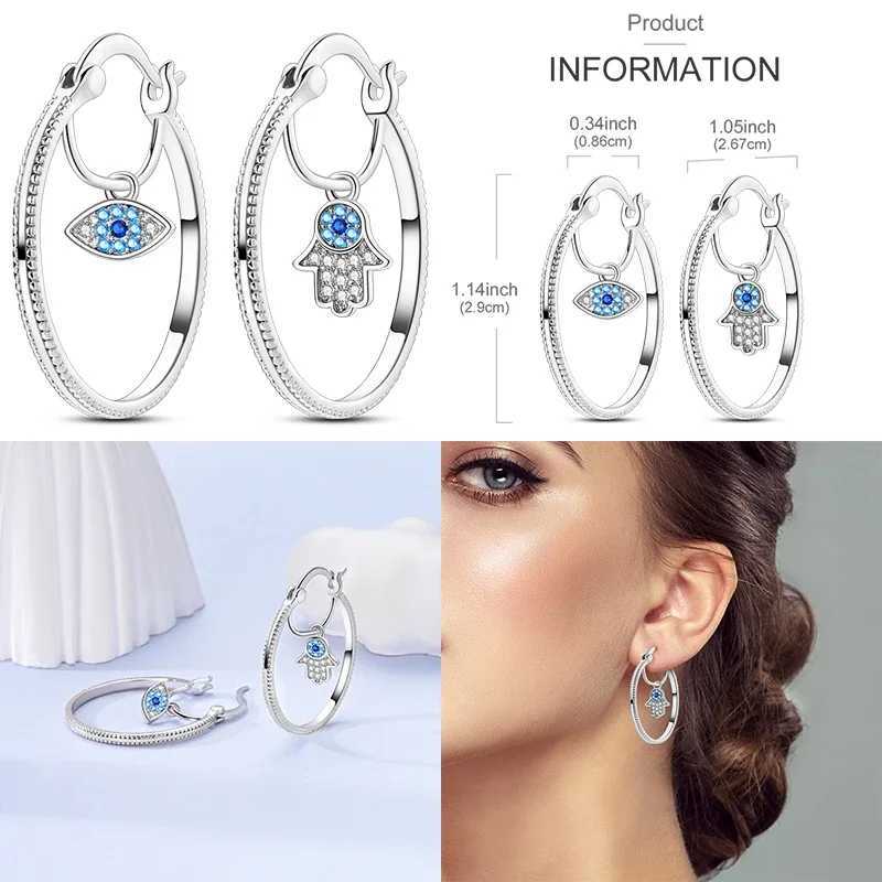 2024 New 925 Sterling Silver Exquisite Four Leaf Ladybug Sea Turtle Star Hoop Earrings Women Engagement Wedding Jewelry Gift Y250510