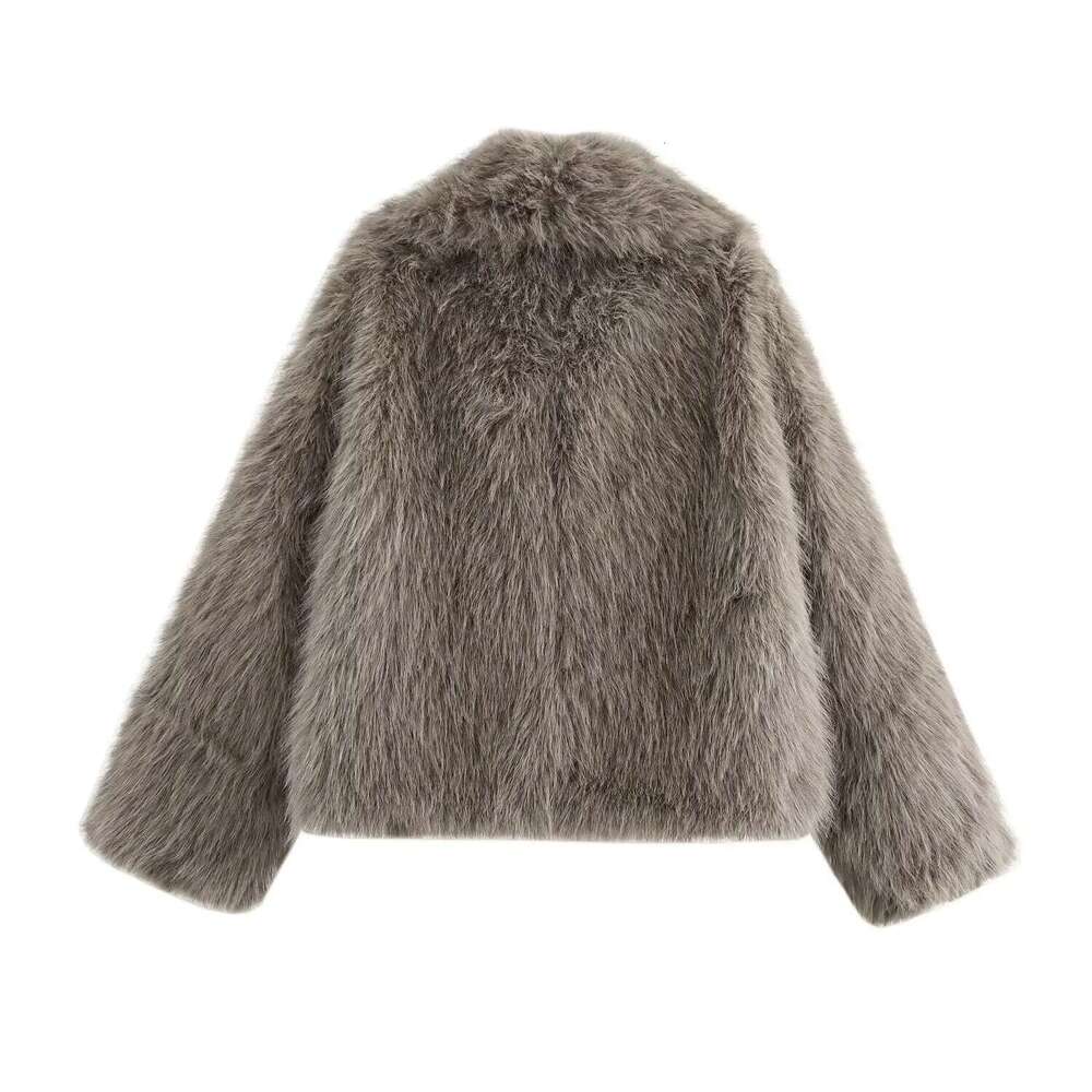 European and American new fashion versatile lapel imitation fur western style warm jacket