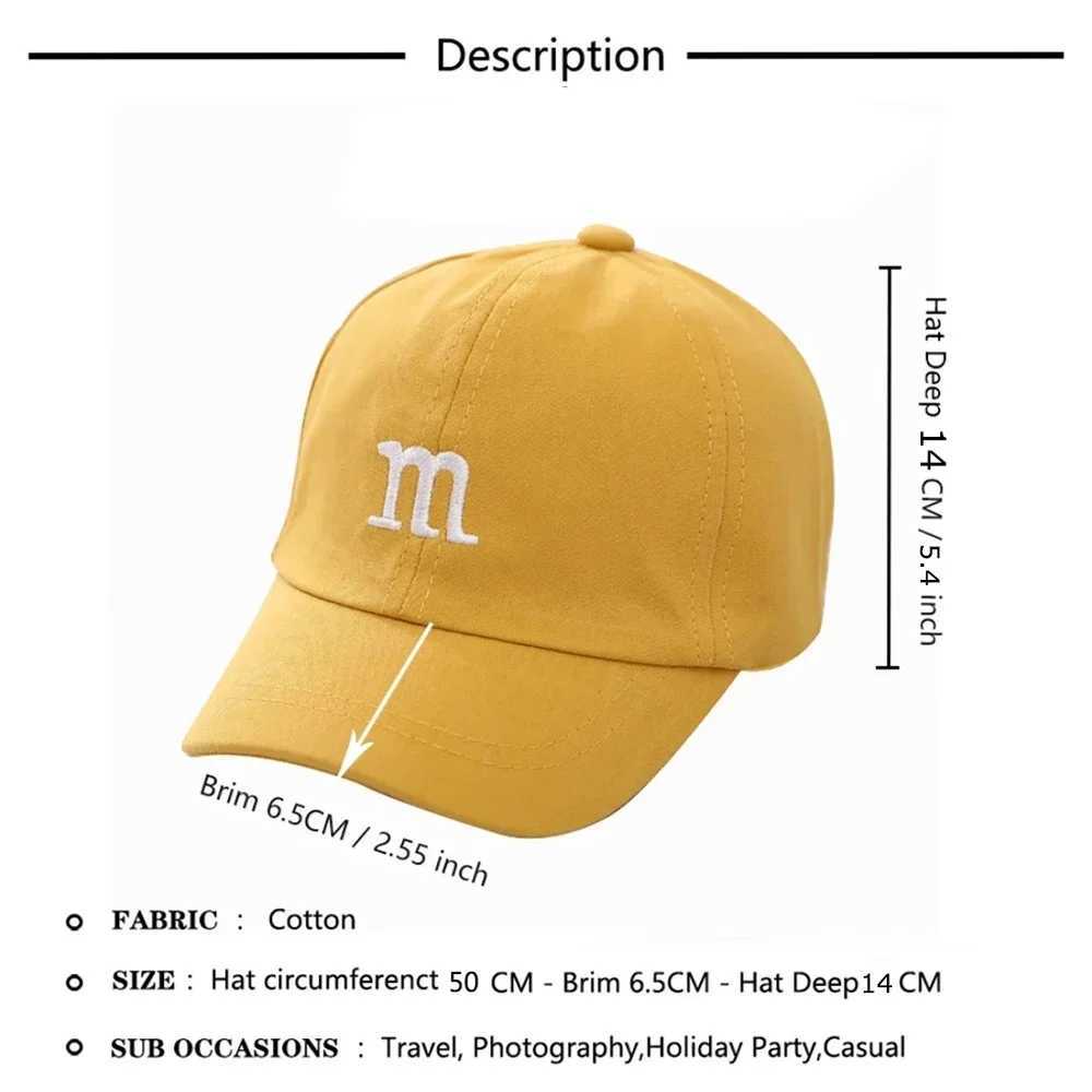 Girls Boy Adjustable Hat Childrens Kid Baseball Cap Sunscreen Baby Hat Hip Hop M Letter Embroidered Kids Caps 1-6-8-12-15 Years R250512